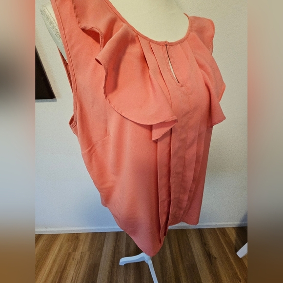 Liz Claiborne Career Peach Sleeveless Blouse Women's Size Large - Picture 5 of 9